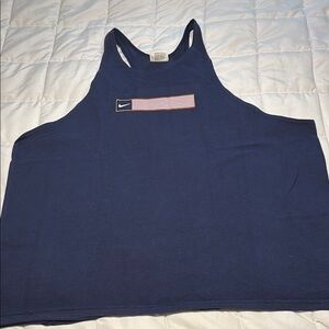 Nike Vintage Navy Blue Tank Top with Flag Logo
